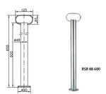 Supporto fisso con morsetto e morsetto in ghisa WINTERHOFF RSR48-600+KLE48-G 150kg 48mm 600mm