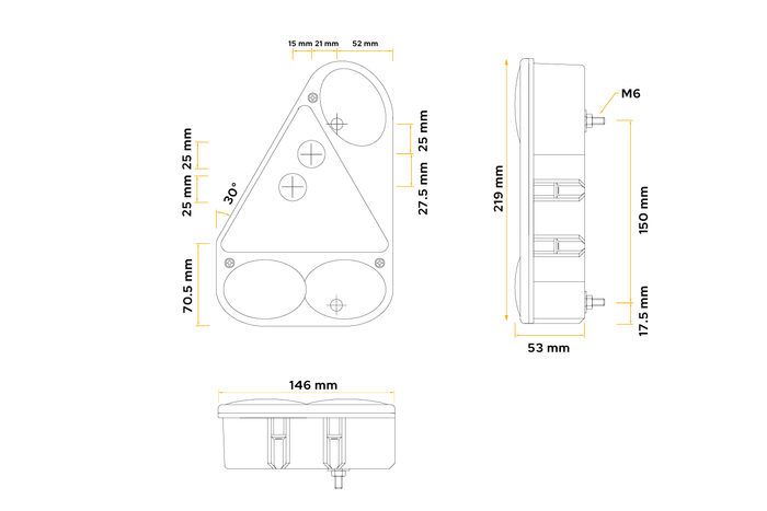 ASPÖCK EARPOINT III fanale posteriore a baionetta 5PIN 4 funzioni destro