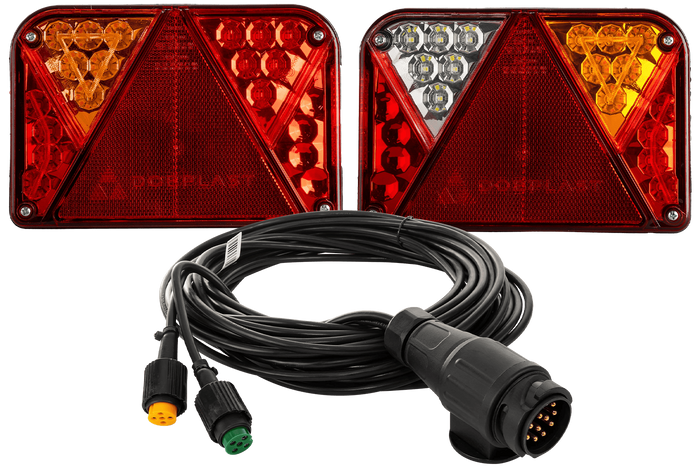Luci posteriori a LED DOBPLAST DPT35 + cablaggio MANTES 7m 13 PIN