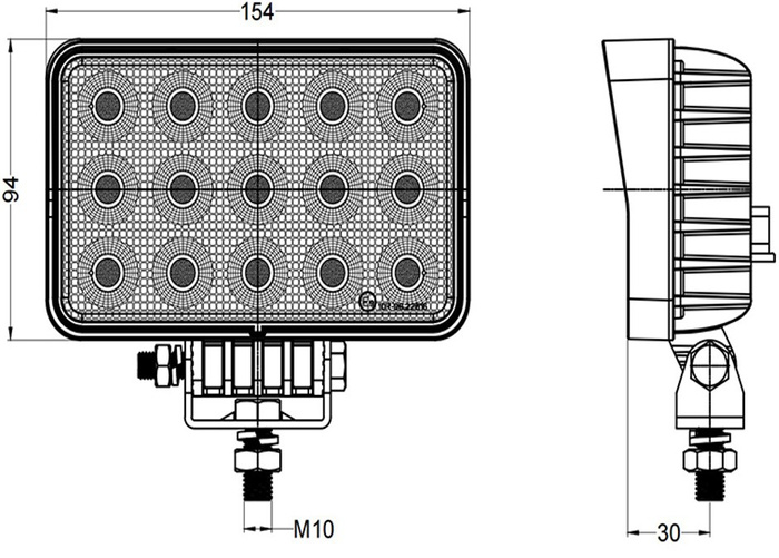 Riflettore per lampada da lavoro TT Technology TT.13360 60x LED 4800 Lm rettangolare