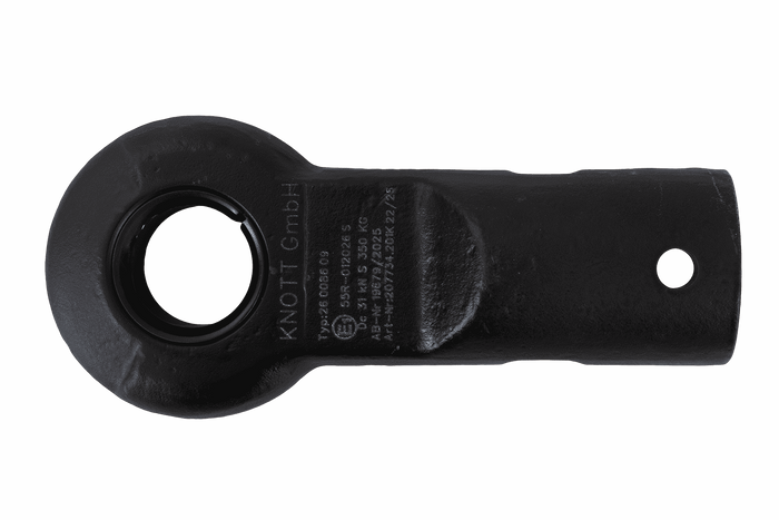 Gancio di traino KNOTT KK7293S per rimorchio da 3500 kg con timone tubolare da 45 mm, nuovo tipo
