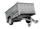 Rimorchio leggero 200x125 UNITRAILER GARDEN 201 KIPP con sponde BIS e copertura in alluminio