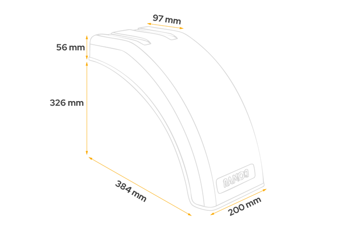 Parafango intermedio per rimorchio DOMAR DR1012201 passaruota 384/200mm destro