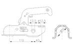 Gancio di traino WINTERHOFF WW 220-RB per rimorchio da 2200 kg con timone tubolare da 50 mm 