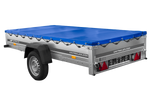 Rimorchio leggero 264x125 UNITRAILER GARDEN 264 KIPP con telaio H-0 e copertura blu