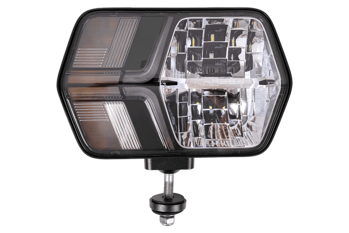 Faro anteriore a LED ASPÖCK LuxLED II con 7 funzioni, connettore DEUTSCH DT06-6S a 6 pin, lato destro.