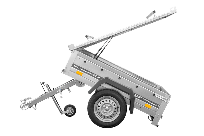 Rimorchio monoasse 150x106 UNITRAILER GARDEN 150 KIPP con copertura in alluminio