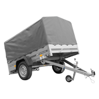 Rimorchio monoasse 200x125 UNITRAILER GARDEN 201 KIPP con telaio H-800 e copertura grigia