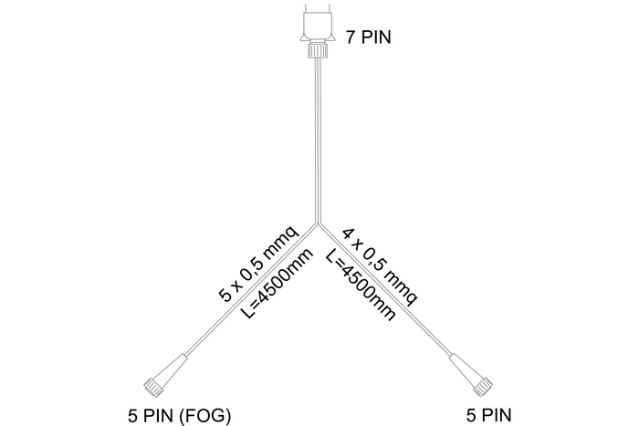 ASPÖCK 58-1022-087 cablaggio elettrico per rimorchio 4,5 m connettore a 7 pin baionette 2x5 pin