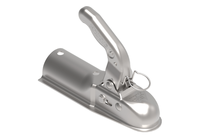 Gancio di traino KNOTT K7.5-D per rimorchio da 750 kg con timone tubolare da 60 mm