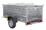 Rimorchio leggero 200x106 UNITRAILER GARDEN 200 KIPP con sponde BIS e copertura in alluminio