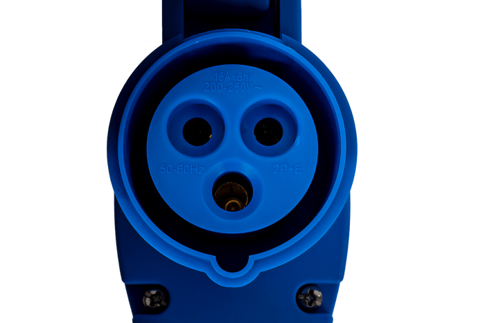 Spina angolata MANTES 2P+E CEE con presa aggiuntiva 16A 230V