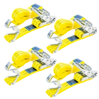 Set di quattro cinghie di trasporto UNITRAILER gialle da 4 m/35 mm/2 t con tenditore