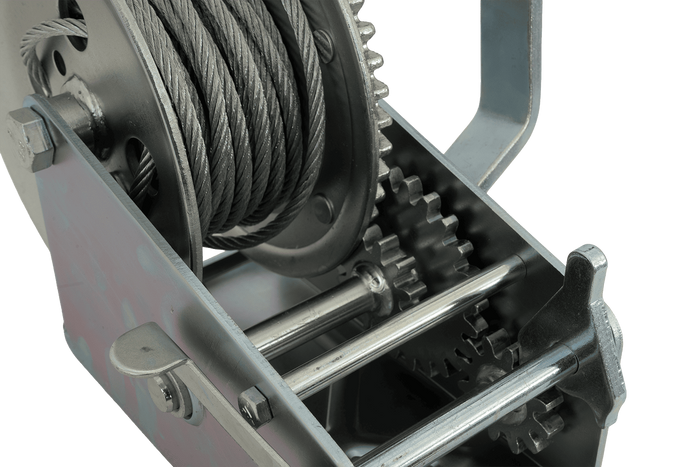 Argano manuale KNOTT 6X0017.008 per rimorchio da 900 kg con fune d'acciaio