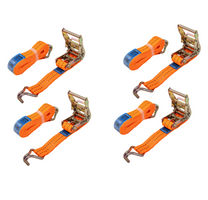 Set di quattro cinghie di trasporto UNITRAILER arancioni da 4 m/35 mm/2 t con tenditore