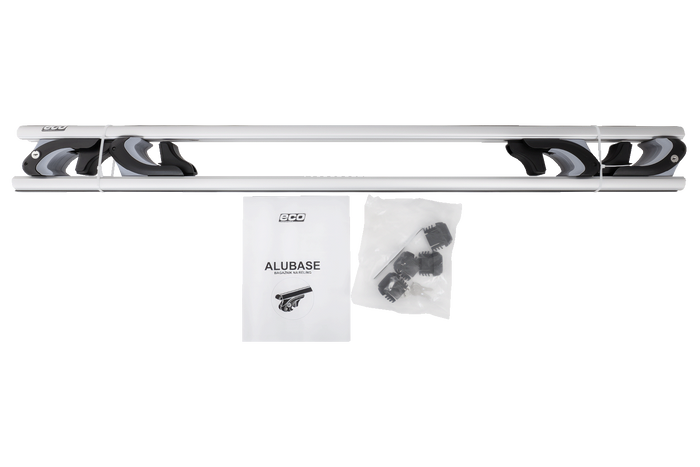 Portapacchi Eco Alubase 120 - portapacchi universale in alluminio per binari aperti