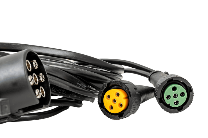Set luci: luci posteriori ASPÖCK MULTIPOINT V + luci di posizione laterali ASPÖCK FLEXIPOINT I + cablaggio ASPÖCK 4,5m 7-PIN