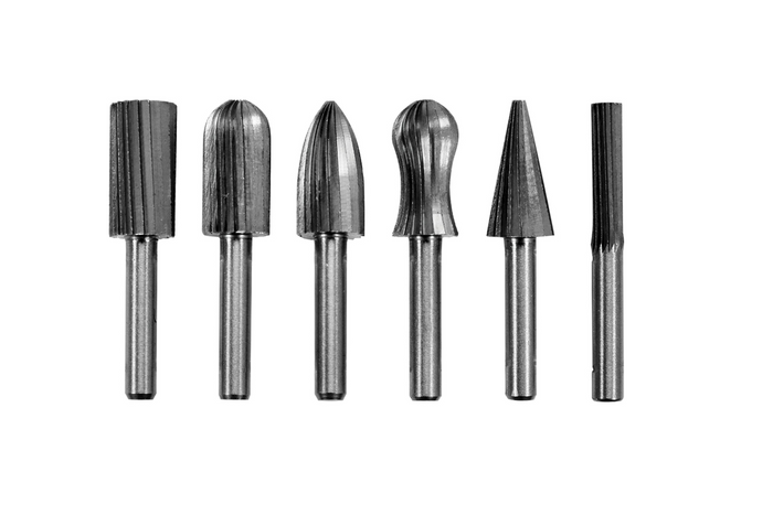 Set di frese YATO YT-61711 per metallo, attacco da 6 mm per smerigliatrice diritta, 6 pezzi
