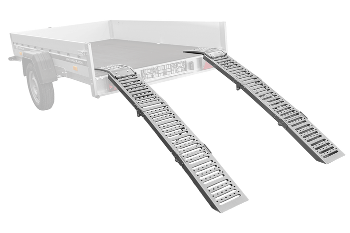 UNITRAILER ALR005 rampe pieghevoli in acciaio per rimorchi, 200 cm, portata 500 kg, set da 2