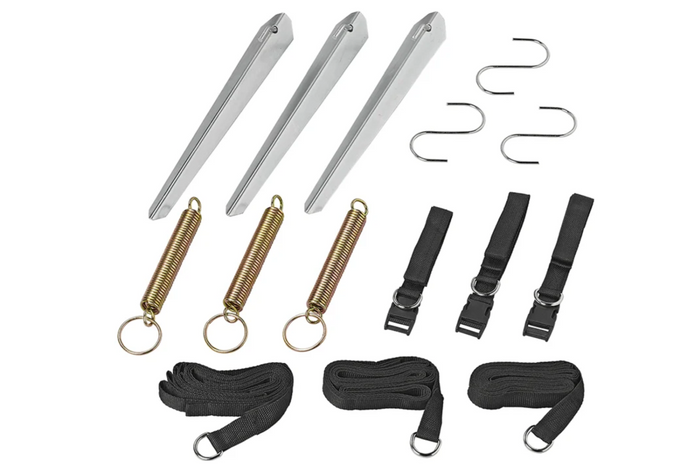 Set di tre cinghie antivento ProPlus 361724 per verande da 3x5 m e verande da campeggio.