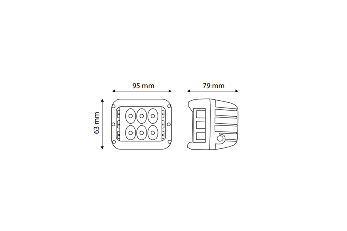 Set di due fari da lavoro a LED, riflettore TT TECHNOLOGY TT.13209 12xLED 2200lm