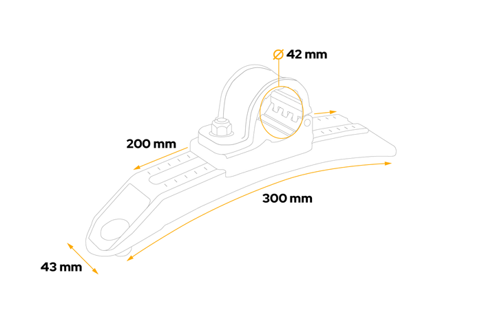 Staffa di montaggio parafango DOMAR DK8148 staffa regolabile diametro 42mm