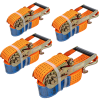 Set di quattro cinghie di trasporto UNITRAILER arancioni da 4 m/50 mm/5 t con tenditore