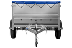Rimorchio per auto 200x125 UNITRAILER GARDEN 201 KIPP con sponde BIS e telone blu