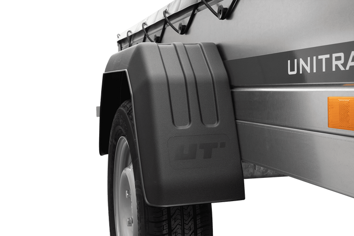 Rimorchio monoasse 200x106 UNITRAILER GARDEN 200 KIPP con telaio H-0 e copertura grigia