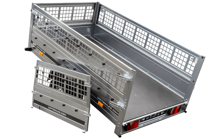 Rimorchio leggero 230x125 UNITRAILER GARDEN 230 KIPP con lati in rete