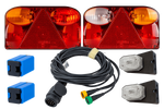 Set luci: luci posteriori FRISTOM FT-088 + luci di posizione laterali ASPÖCK FLEXIPOINT I + cablaggio MANTES 5,2 m 13 PIN