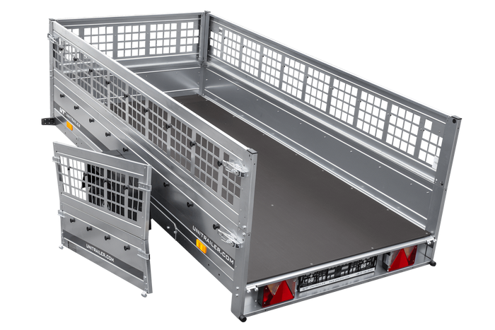 Rimorchio monoasse Garden Trailer 264 KIPP (NEW) con ruotino di appoggio e sovrasponde in rete