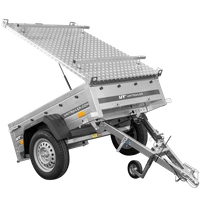 Rimorchio ad asse singolo 750 kg PTT 150 X 106 Garden Trailer 150 KIPP con copertura in alluminio