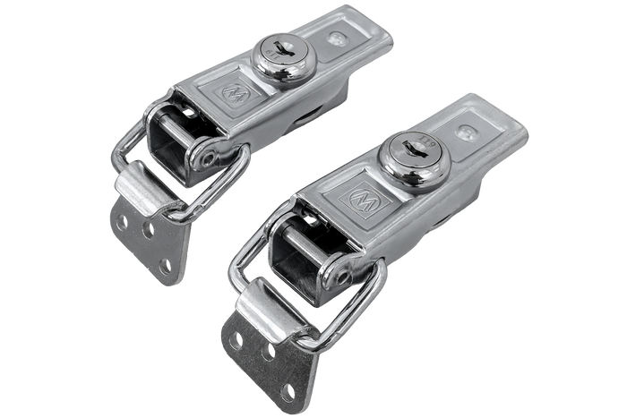 Set di ganci laterali con elementi di fissaggio WINTERHOFF BVS 60-1 + BVSG 60-A, serratura laterale del rimorchio completa con chiave