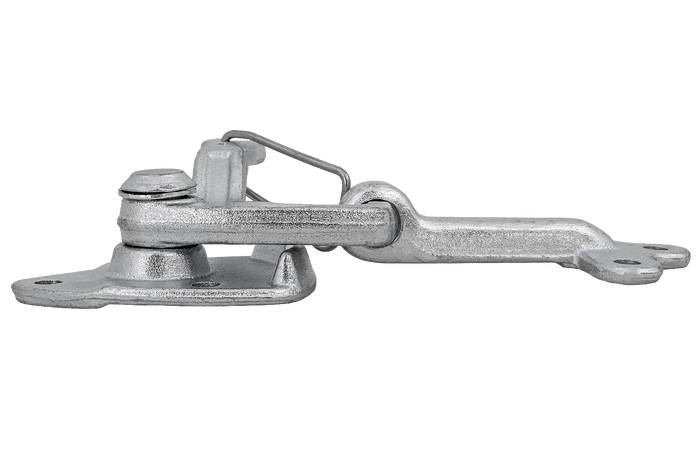 Gancio di traino sinistro con dispositivo di fissaggio WINTERHOFF WV 20-L + WVG 20-A, chiusura completa del lato rimorchio