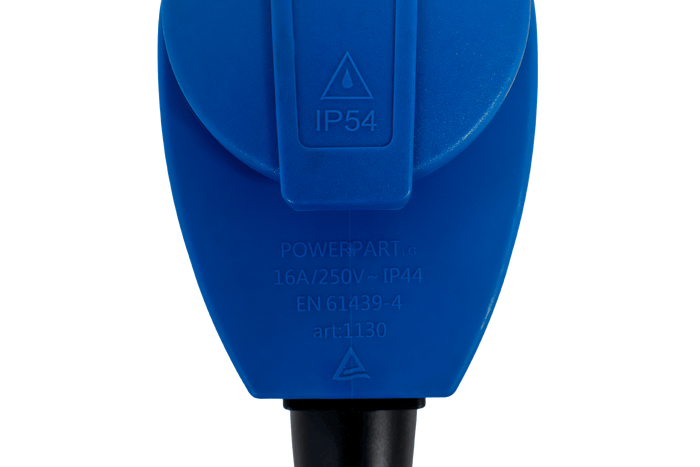 Spina angolata MANTES 2P+E CEE con presa aggiuntiva 16A 230V