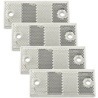Riflettori rettangolari bianchi con fori DOBPLAST 90x40mm SET 4x riflettori