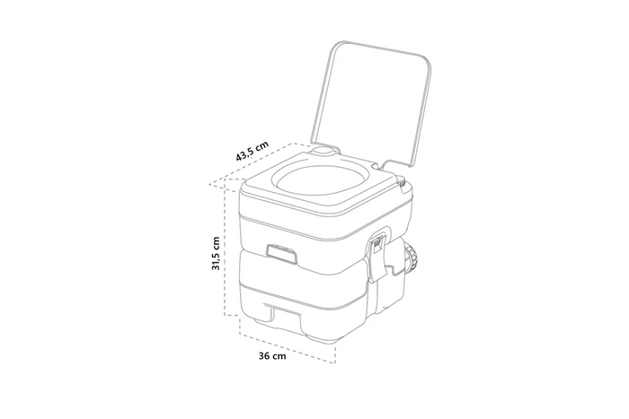 ProPlus 370415CR Toilette portatile da campeggio grigia 10L/10L