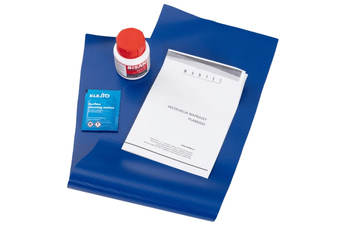 KIT DI RIPARAZIONE PER TELONI IN USCITA MANTES Eco Blue 500 g/m2