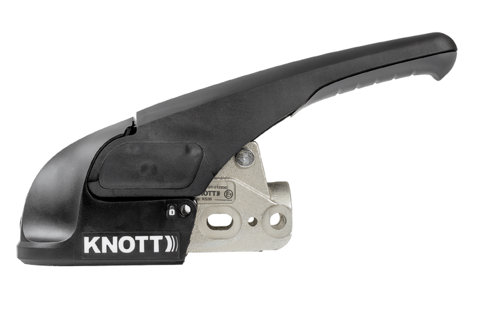 Gancio a sfera KNOTT KS30 con stabilizzatore per rimorchio da 3000 kg con timone tubolare da 50 mm