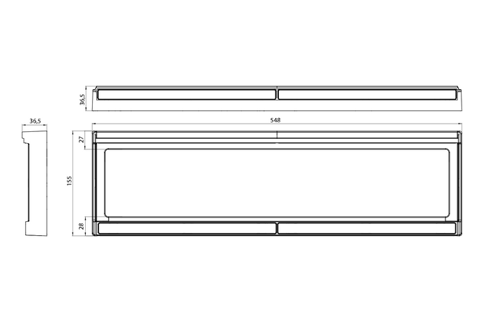 Cornice portatarga con illuminazione a LED WAŚ W253 2100 12/24V, cavo da 2 m