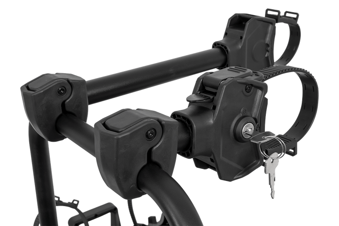 Inter Pack Velox 2 LED - portabici pieghevole da gancio traino per 2 biciclette con luci a LED (nero)