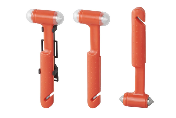Martello di sicurezza per vetro ProPlus 540050, coltello per cintura di sicurezza