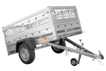 Rimorchio leggero Unitrailer Garden Trailer 200 kipp (new) con ruotino e sovrasponde a rete