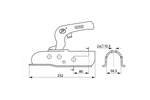 Gancio di traino STEELPRESS ZSK-1700C per rimorchio da 1700 kg con timone tubolare da 50 mm
