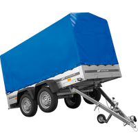 Rimorchio a due assi 264x125 UNITRAILER GARDEN 264/2 KIPP con telaio H-1100 e telone blu