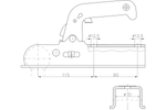 Gancio a sfera WINTERHOFF WW150-VG per rimorchio da 1500 kg con timone quadro da 70 mm