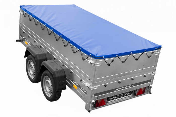 RIMORCHIO LEGGERO BIASSE GARDEN TRAILER 264/2 KIPP CON SOVRASPONDE RUOTINO CENTINA H-0 E TELONE BLU