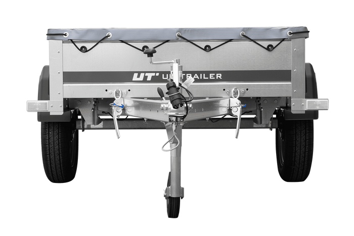 Rimorchio leggero Unitrailer Garden Trailer 200 kipp (new) 200x106 con ruotino e telone grigio