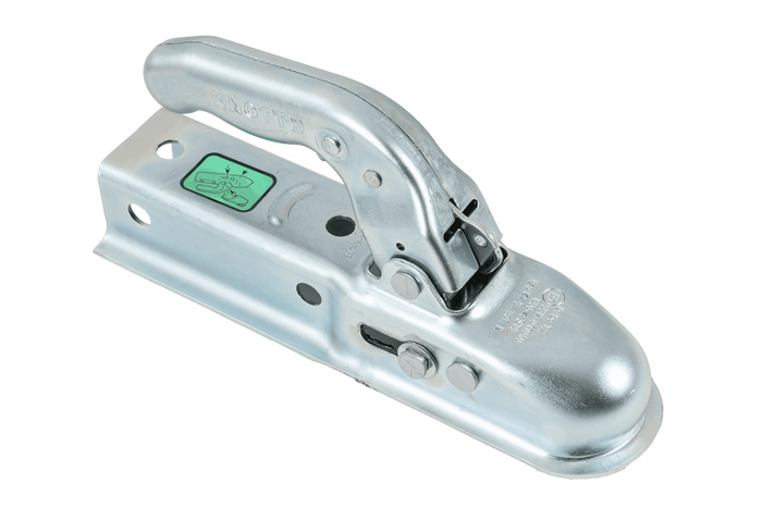 Gancio a sfera KNOTT K7.5-G per rimorchio da 750 kg con barra di traino quadrata da 45 mm